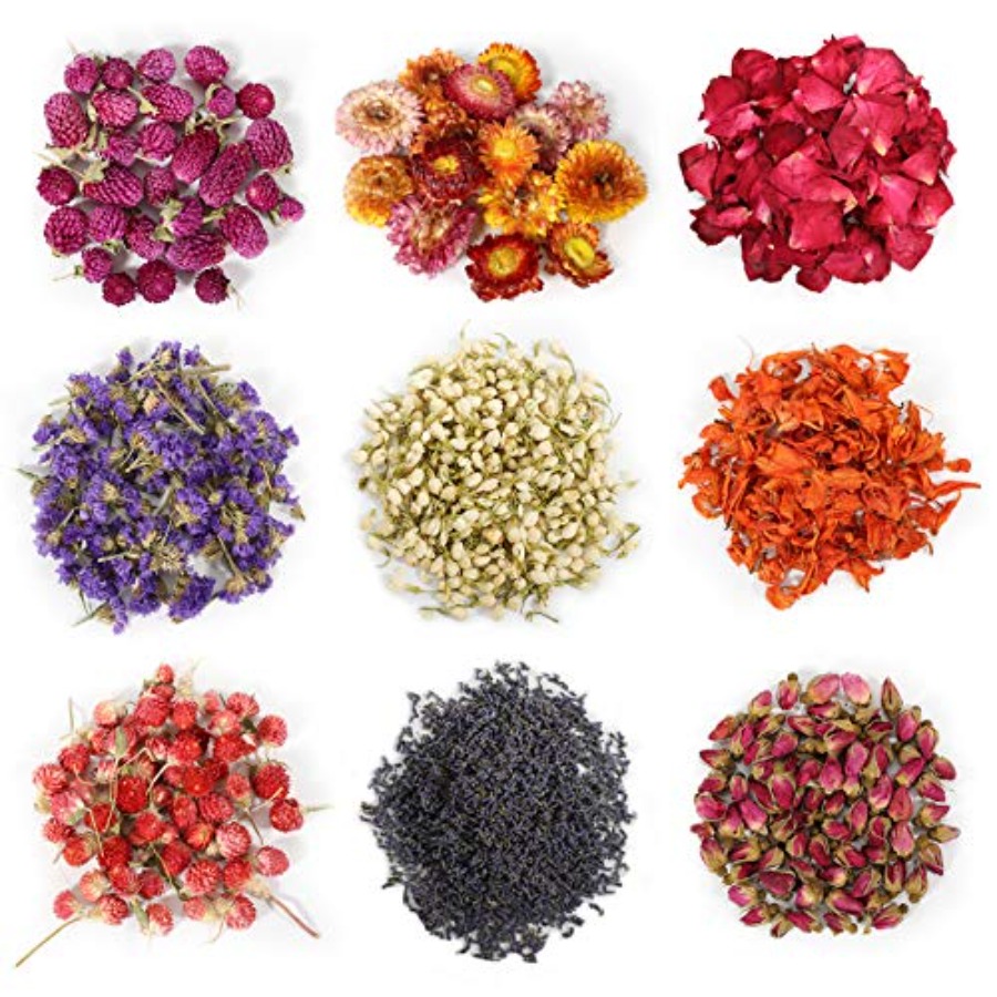 Dried Herbs - 9 Bolsas de Flores Secas, Kit