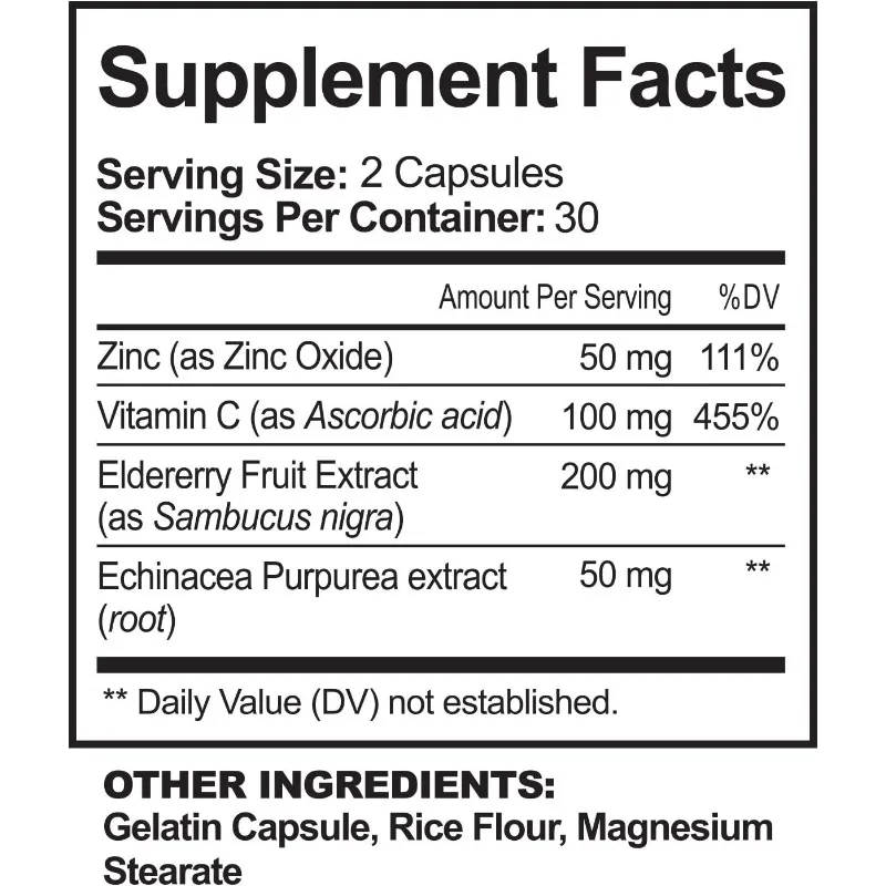Cápsulas de zinc de 50 mg: con - Echinacea reseña y precio